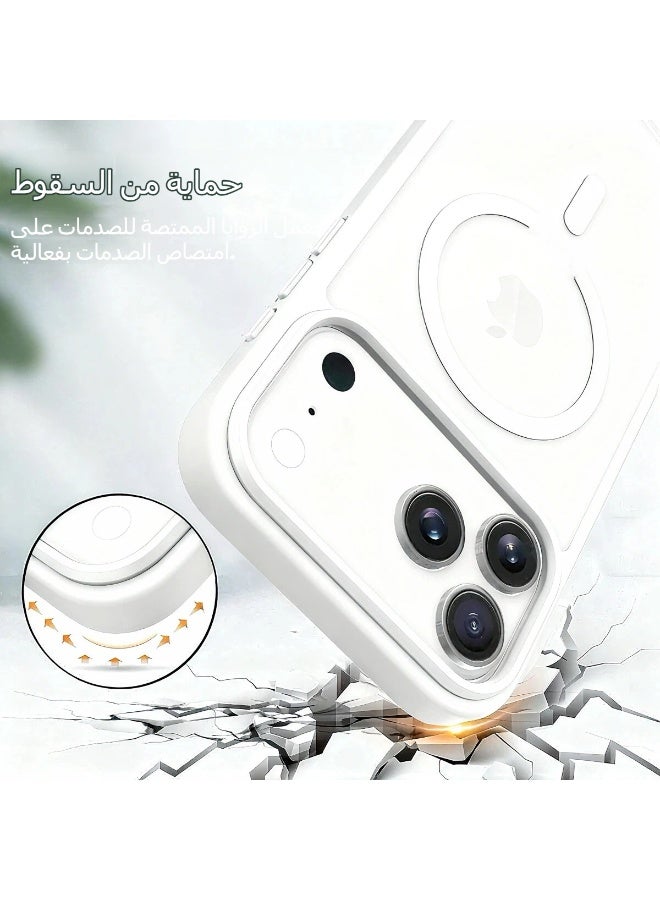 LR Nexus 2-in-1 protective suit-supports MagSafe, frosted translucent (white) mobile phone case+HD mobile phone film, suitable for iPhone 17pro - Image 4